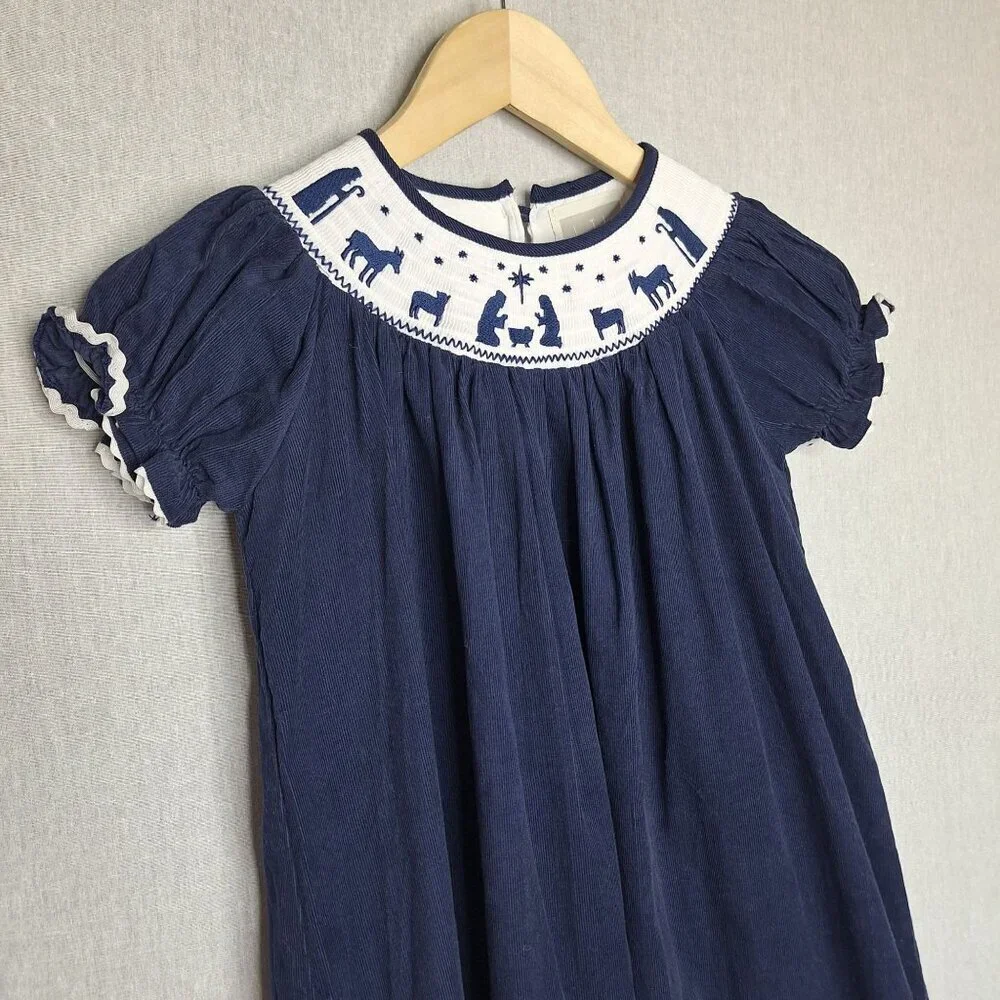 💙 Lil Cactus Girls Soft Corduroy Dress Size 6 Christmas Holidays Preppy Cute Ou